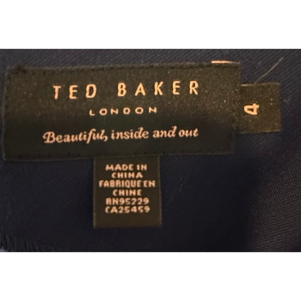 Ted Baker Navy Sculpted Bow Detail Sheath Dress Size 10 - Picture 5 of 8